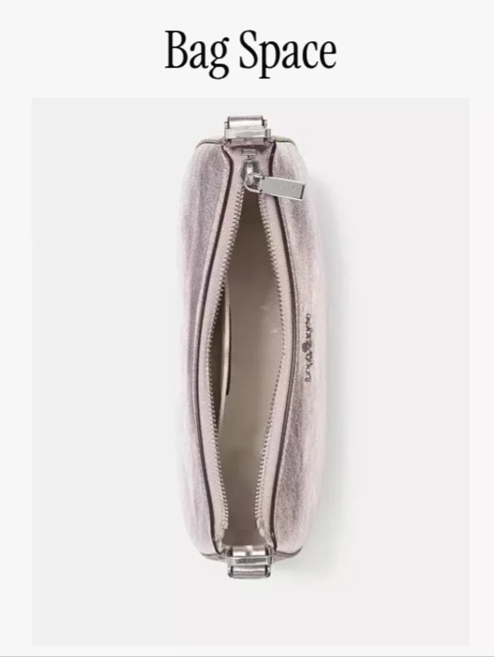 kate spade Crinkle Leather Metallic Crescent Shoulder Bag In Lilac Moonlight